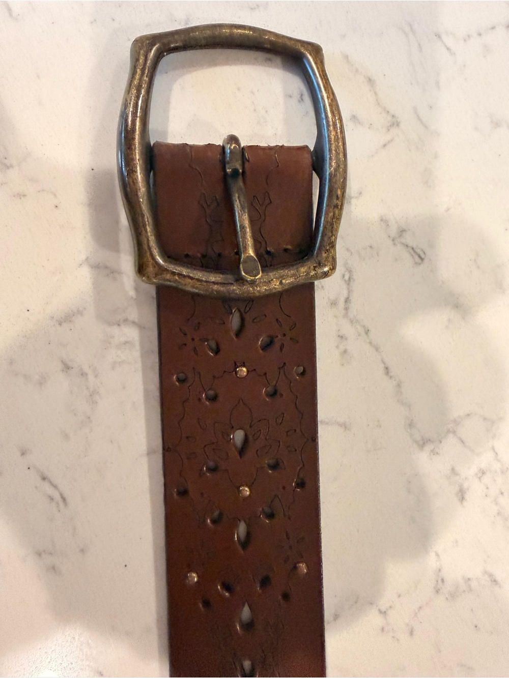 Brown Leather Women's Decorative Belt